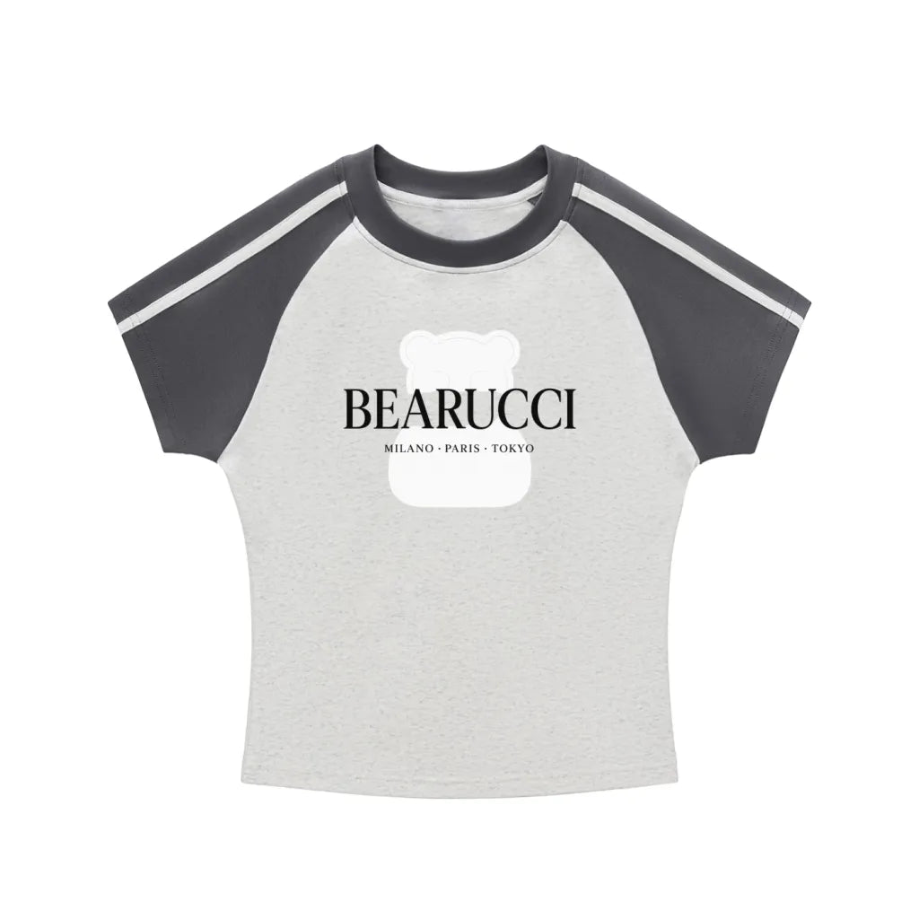 Bearucci “Milano” Bodycon Tee — Charcoal & Pearl