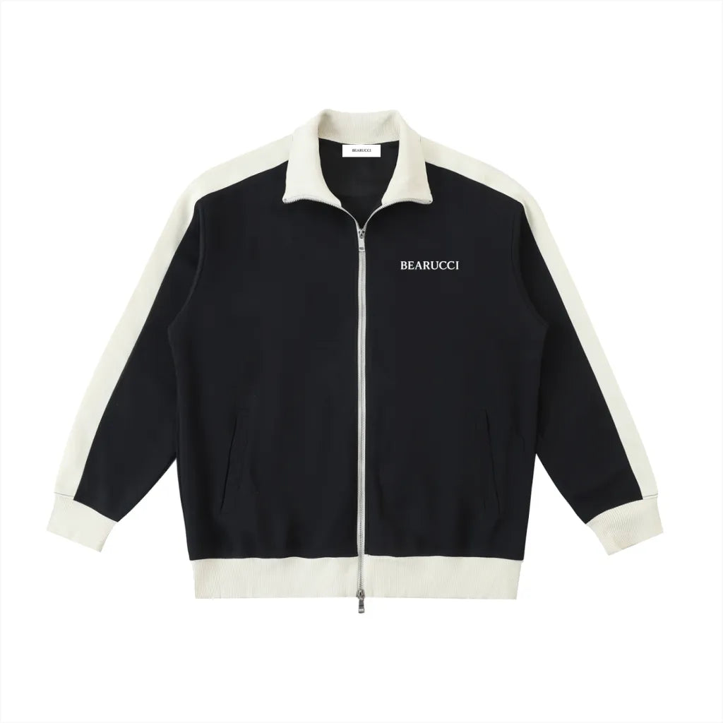 Bearucci | Signature Contrast Track Jacket — Midnight Noir / Ivory