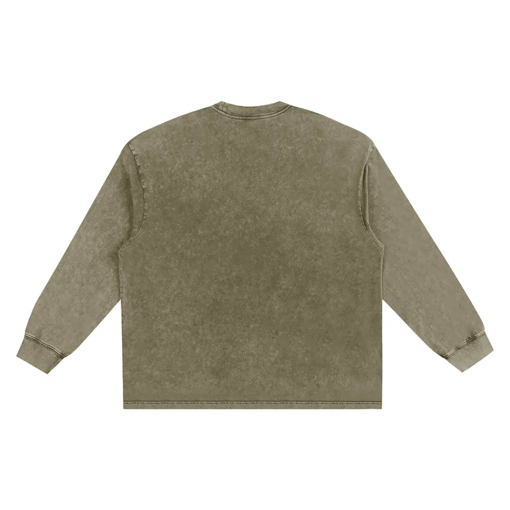 Bearucci “Mirror Divine” Long-Sleeve Tee — Dust Olive