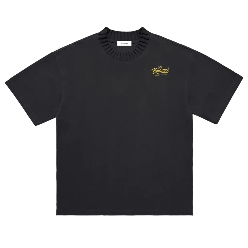 Bearucci “Crown Script” Core Tee – Onyx Black
