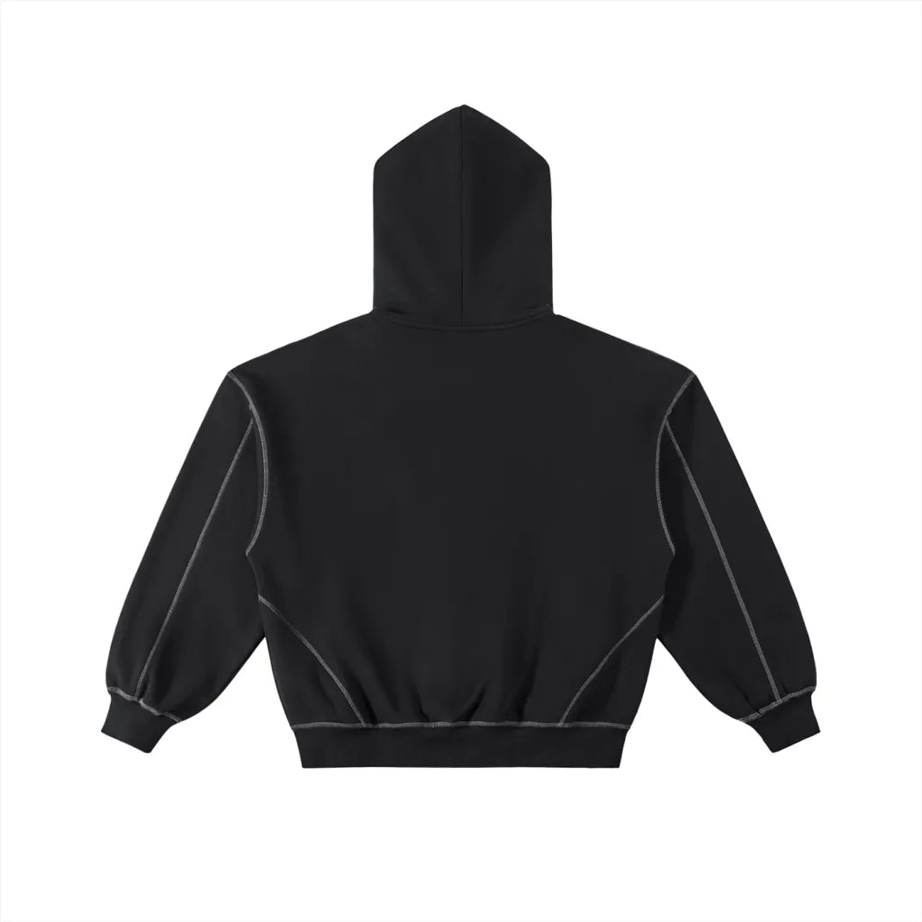 Bearucci | TraceLine Zip Hoodie — Obsidian Black