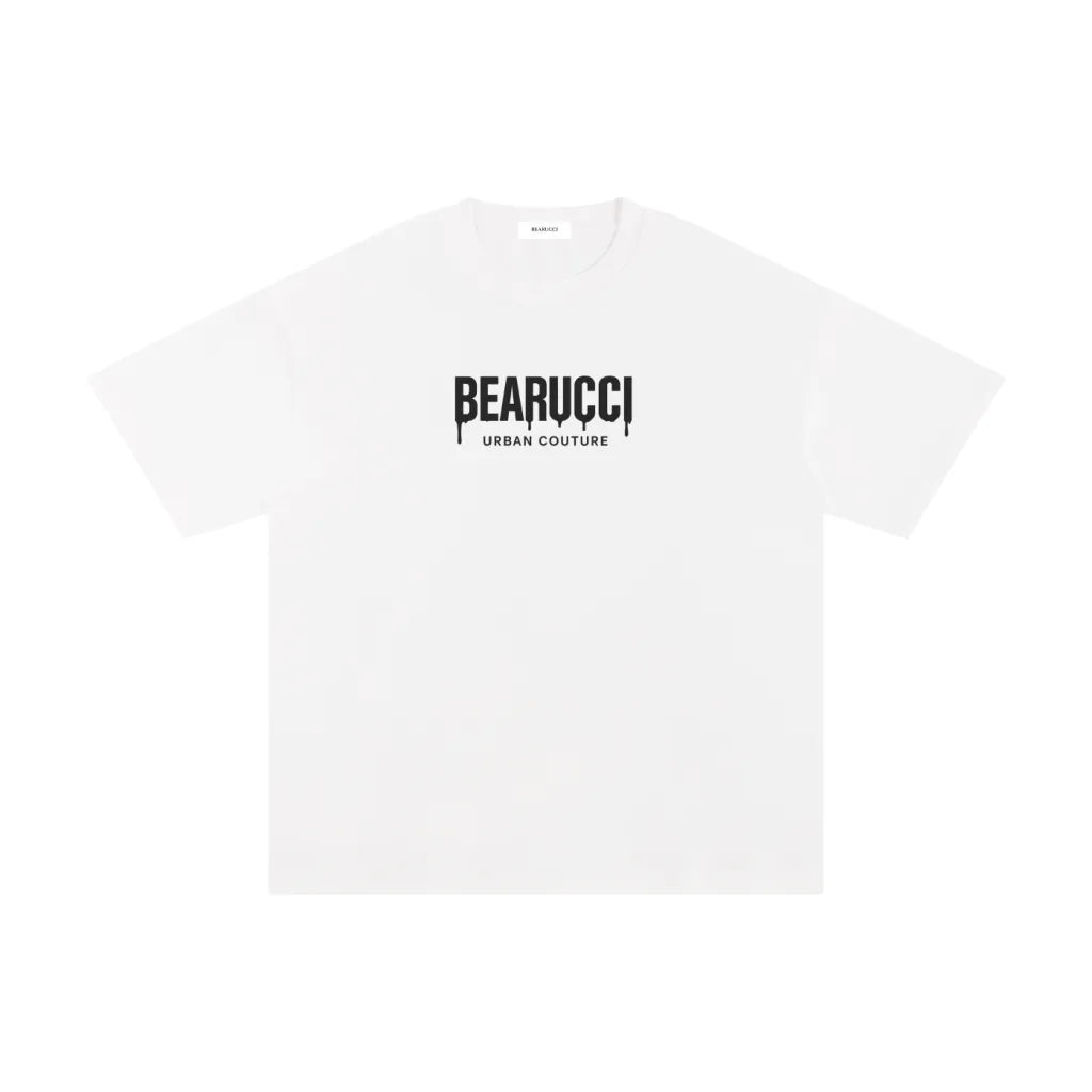 Bearucci “Urban Couture” Tee – White Noir Print