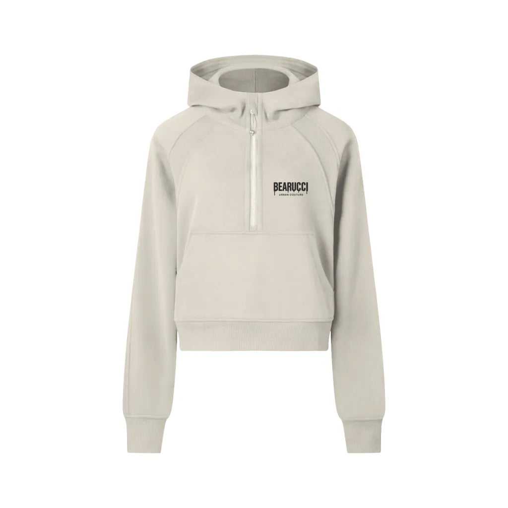 Bearucci “Forma” Half-Zip Cropped Hoodie