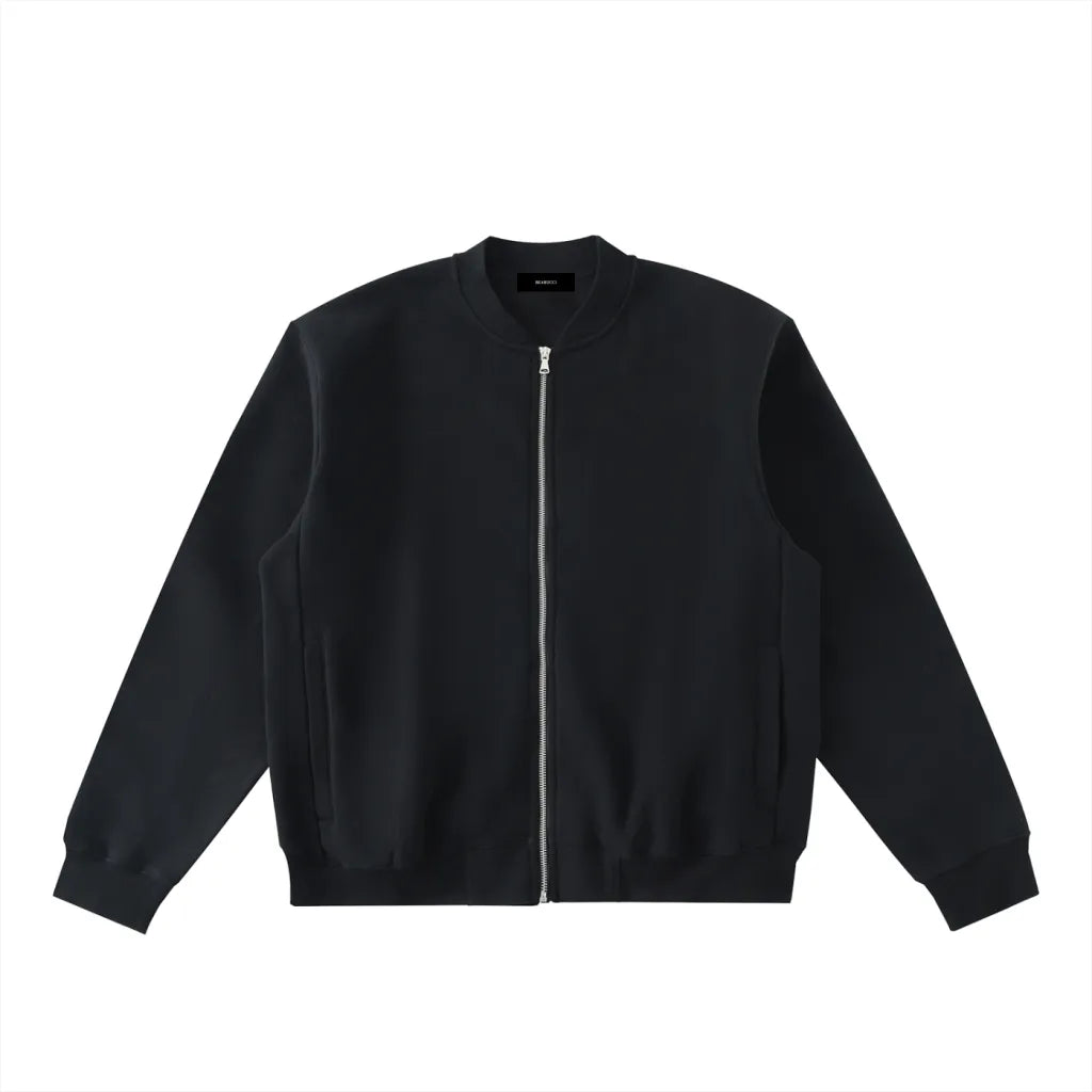Bearucci “Relic Bomber” Zip Sweat – Obsidian Black