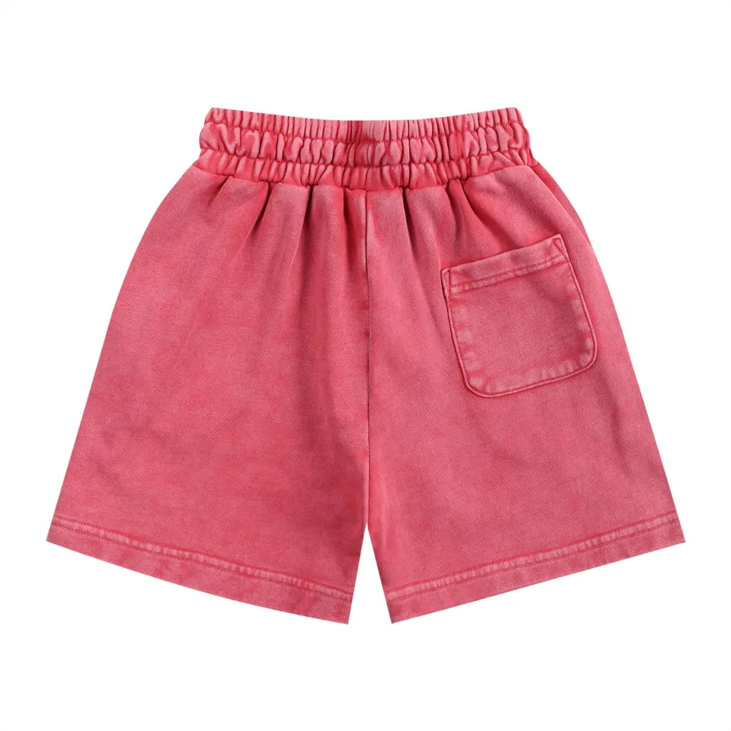 Bearucci | Hearts & Crosses Snow Washed Kids Shorts
