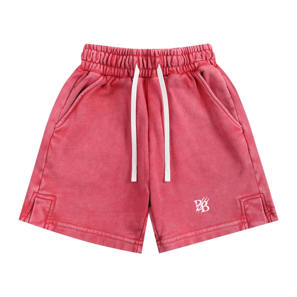 Bearucci | Hearts & Crosses Snow Washed Kids Shorts