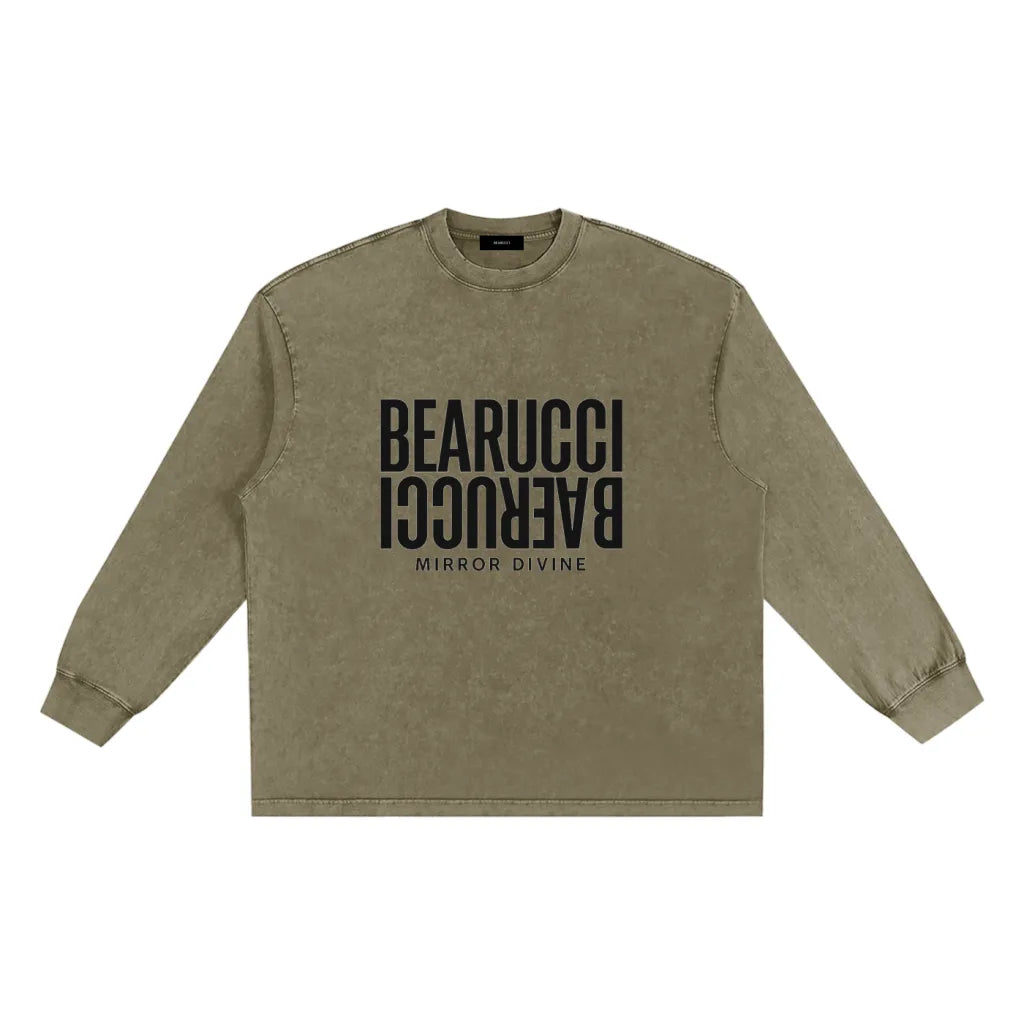 Bearucci “Mirror Divine” Long-Sleeve Tee — Dust Olive